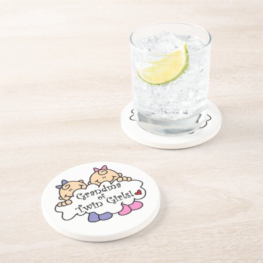 Oma de Twin Girls Geschenke Sandstein Untersetzer (Seite)