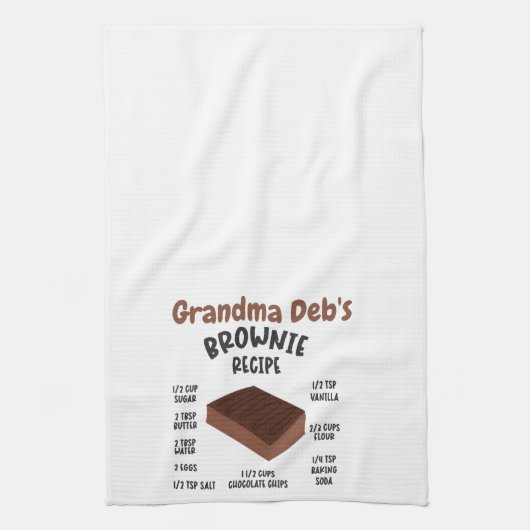 Oma Deb's Brownie-Rezept Geschirrtuch (Vertikal)