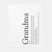 Oma definiert Schwarz und Weiß Moderner Spaß Fleecedecke (Vorderseite)