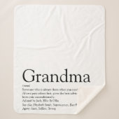 Oma definiert Schwarz und Weiß Moderner Spaß Sherpadecke (Vorderseite)