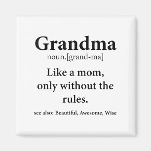 Oma definiert wie Mama ohne Regeln Funny Gr Magnet