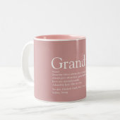 Oma Definition Dusty Rose Rosa Zweifarbige Tasse (Vorderseite Links)