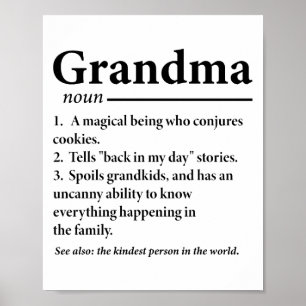 Oma Definition Funny Großmutter Grandmas Poster