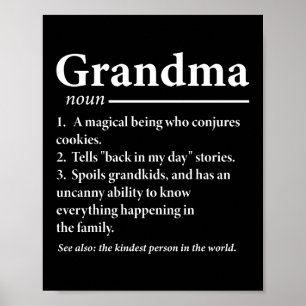 Oma Definition Funny Großmutter Grandmas Poster