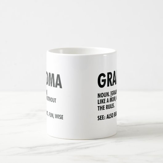 Oma Definition Funny Großmutter Wertschätzung Kaffeetasse (Mittel)