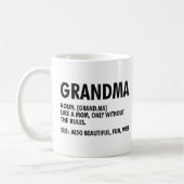 Oma Definition Funny Großmutter Wertschätzung Kaffeetasse (Links)