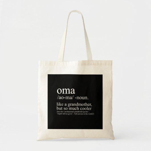 Oma Definition Funny Oma Frauen Muttertag Ch Tragetasche (Vorne)