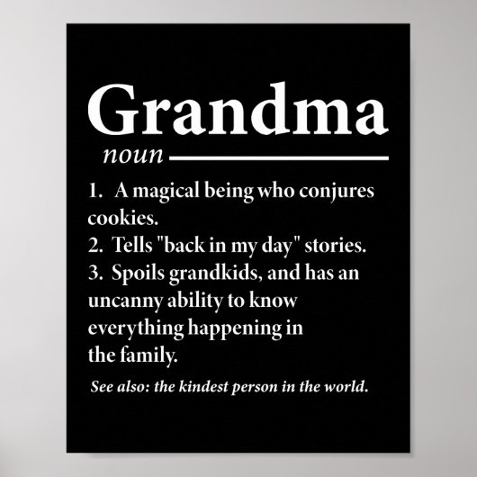 Oma Definition Lustige Großmutter Omis Poster (Vorne)