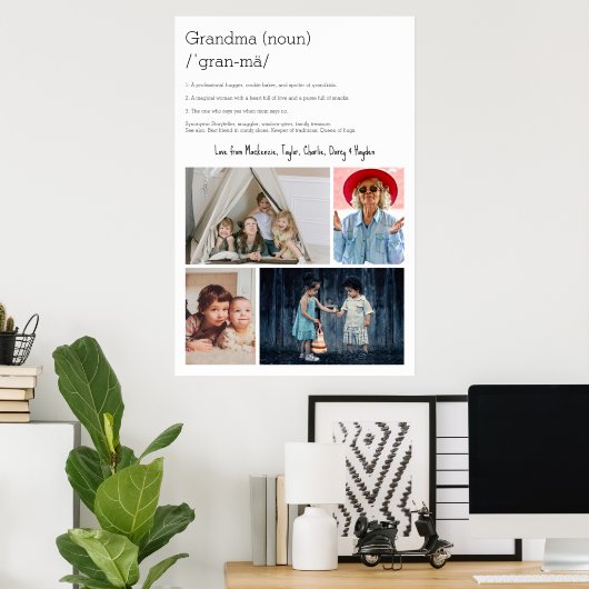 Oma Definition Personalisiert 4 Foto Collage Poster (Heimbüro)