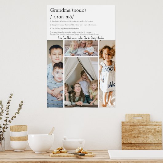 Oma Definition Personalisiert 4 Foto Collage Poster (Küche)