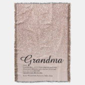 Oma Definition Script-Rose Gold Glitzer Decke (Vorderseite Vertikal)
