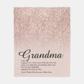 Oma Definition Script-Rose Gold Glitzer Fleecedecke (Vorderseite)