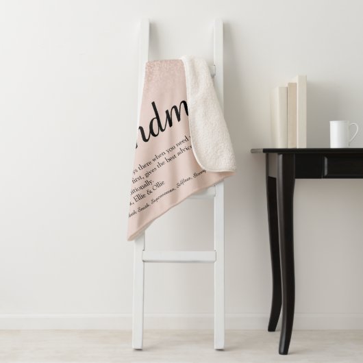 Oma Definition Script-Rose Gold Glitzer Sherpadecke (Beispiel)