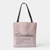 Oma Definition Script Rose Gold Glitzer Tasche (Rückseite)