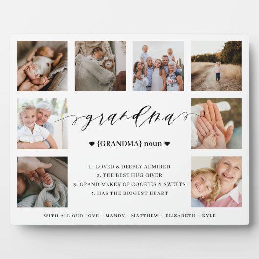 Oma Definition Skript Fotocollage Keepake Fotoplatte (Vorderseite)