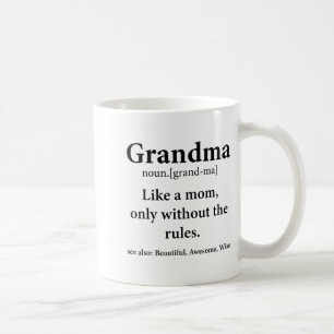 Oma-Definition wie Mama ohne Regeln Lustig Oma Kaffeetasse