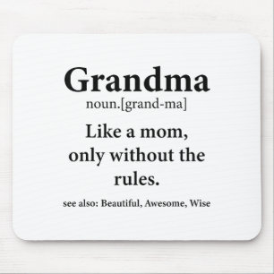 Oma-Definition Wie Mama Ohne Regeln Lustig Oma Mousepad