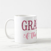 Oma der Braut Geschenk rosa schwarzer Leopard Prin Kaffeetasse (Links)