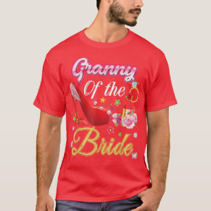 Oma der Braut glückliche Hochzeit Blume rosa Schuh T-Shirt