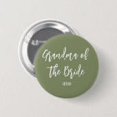 Oma der Braut Sagegrün Weiß Button (Vorne & Hinten)