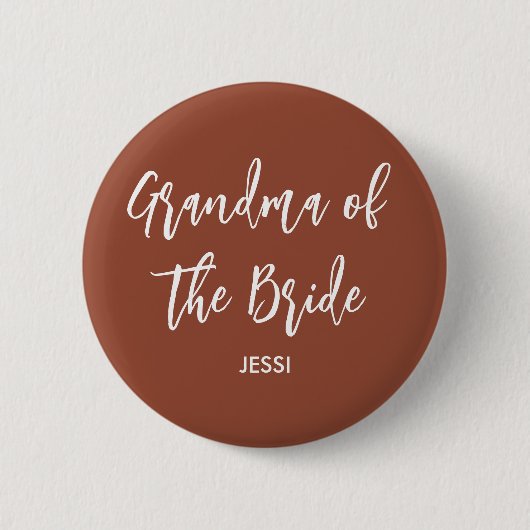 Oma der Bride Terracotta Wedding Button (Vorderseite)
