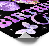 Oma der Geburtstags-Schmetterlings-Party Poster (Ecke)