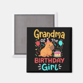 Oma der Geburtstagsfamilie Capybara Bday Magnet (Vorderseite/Rückseite)