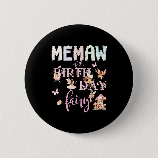Oma der Geburtstagsfee Geburtstagsmädchen Magisch  Button (Vorderseite)