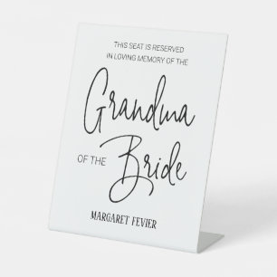 Oma der Gedenkstätte "Bride Memorial Reserviert St Sockelschild