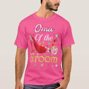 Oma der Groom glücklichen Hochzeit Blume rosa Schu T-Shirt