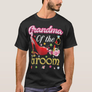 Oma der Groom glücklichen Hochzeit Blume Rosa Sho T-Shirt