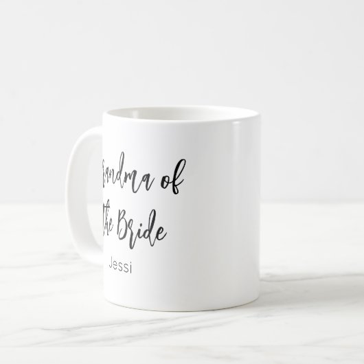 Oma der Schwarz-weiße Wedding Tasse (Vorderseite Links)