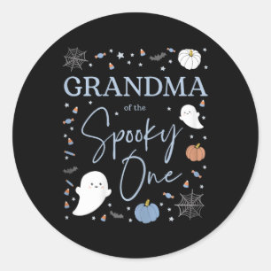 Oma der Spooky einen ersten Geburtstag Jungen 1st  Runder Aufkleber