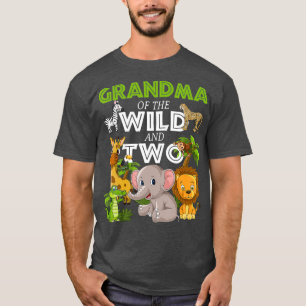 Oma der Wild Two Zoo Geburtstags-Safari T-Shirt