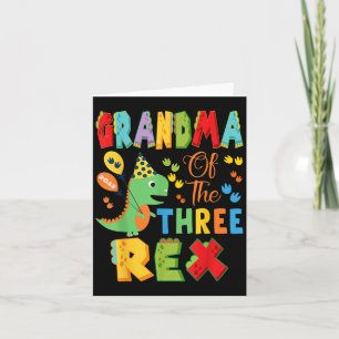 Oma des 3. Rex 3. Geburtstags Junge Dinosaurier Karte