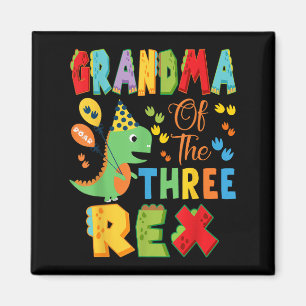 Oma des 3. Rex 3. Geburtstags Junge Dinosaurier Magnet