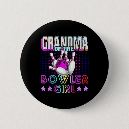 Oma des Bowling-Mädchens passende Familien-Bowling Button (Vorderseite)