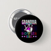 Oma des Bowling-Mädchens passende Familien-Bowling Button (Vorne & Hinten)