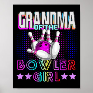 Oma des Bowling-Mädchens passende Familien-Bowling Poster