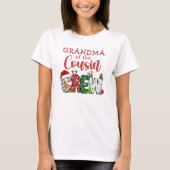 Oma des Cousins Crew Weihnachten Doodle T-Shirt (Vorderseite)
