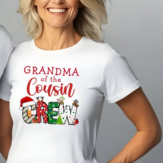 Oma des Cousins Crew Weihnachten Doodle T-Shirt