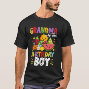 Oma des Geburtstagsjungen Familie Lustige Früchte  T-Shirt