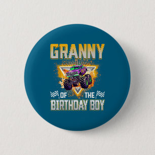Oma des Geburtstagsjungen Monster-Truck-Geburtstag Button