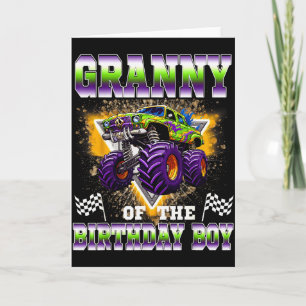 Oma des Geburtstagsjungen Monster-Truck-Geburtstag Karte