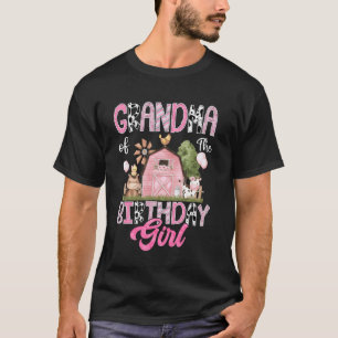 Oma des Geburtstagsmädchens Farm Kuh Rosa 1. Gebur T-Shirt