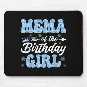 Oma des Geburtstagsmädchens Schneeflocken Winter W Mousepad