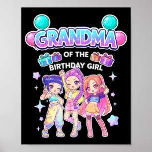 Oma des Geburtstagsmädchens süß chibi lustig Poster