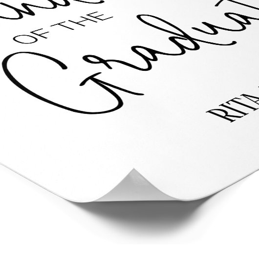 Oma des Graduate Memorial Reserved Sitzplatz Poster (Ecke)