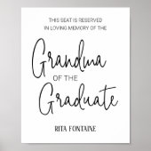 Oma des Graduate Memorial Reserved Sitzplatz Poster (Vorne)
