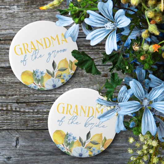 Oma des Groom-Lemon-Brautparty Button